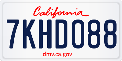 CA license plate 7KHD088