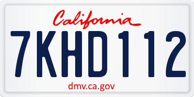 CA license plate 7KHD112