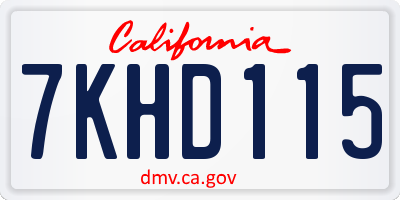 CA license plate 7KHD115