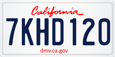 CA license plate 7KHD120