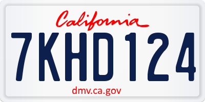 CA license plate 7KHD124