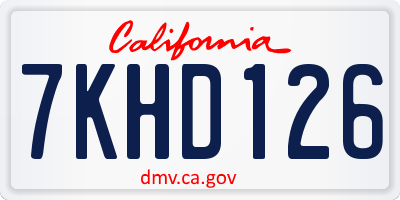 CA license plate 7KHD126