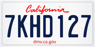 CA license plate 7KHD127