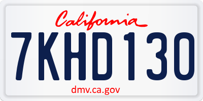 CA license plate 7KHD130
