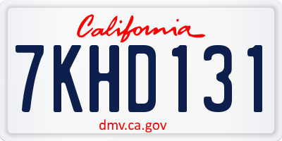 CA license plate 7KHD131