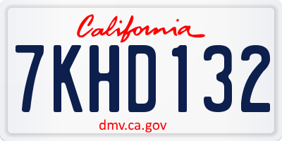 CA license plate 7KHD132