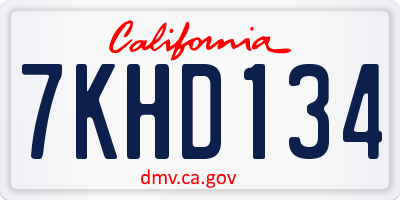 CA license plate 7KHD134