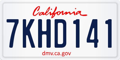 CA license plate 7KHD141