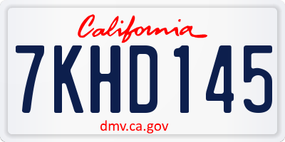 CA license plate 7KHD145