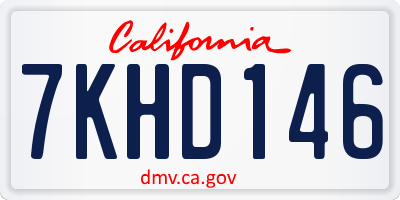 CA license plate 7KHD146