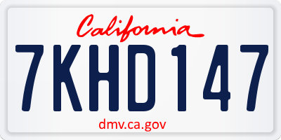 CA license plate 7KHD147