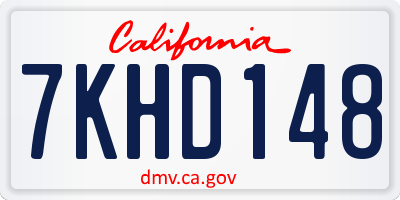 CA license plate 7KHD148