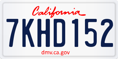 CA license plate 7KHD152