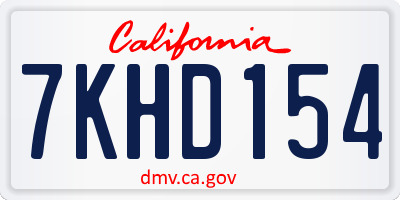 CA license plate 7KHD154