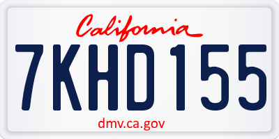 CA license plate 7KHD155