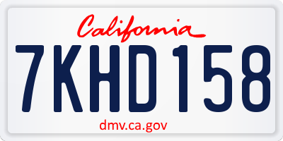 CA license plate 7KHD158