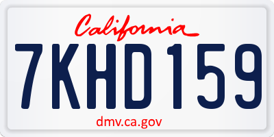 CA license plate 7KHD159