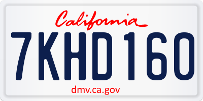 CA license plate 7KHD160