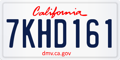 CA license plate 7KHD161