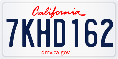 CA license plate 7KHD162