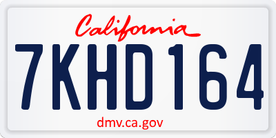 CA license plate 7KHD164