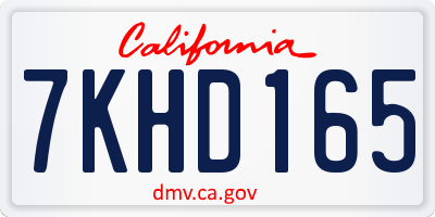 CA license plate 7KHD165