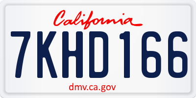 CA license plate 7KHD166