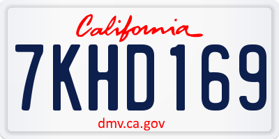CA license plate 7KHD169