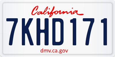 CA license plate 7KHD171