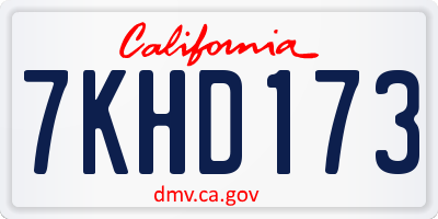 CA license plate 7KHD173