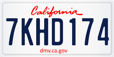 CA license plate 7KHD174