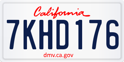 CA license plate 7KHD176