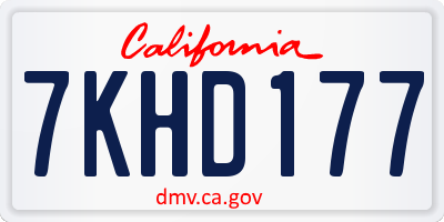 CA license plate 7KHD177