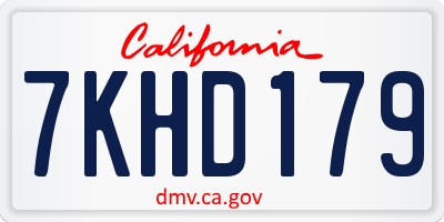 CA license plate 7KHD179