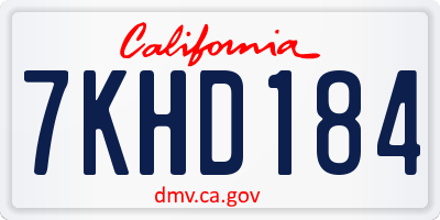 CA license plate 7KHD184