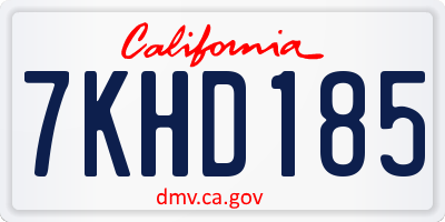 CA license plate 7KHD185