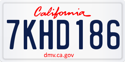 CA license plate 7KHD186