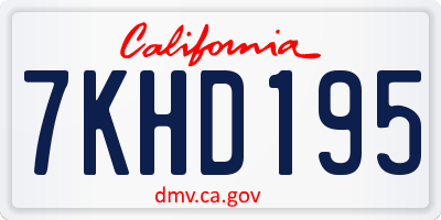 CA license plate 7KHD195