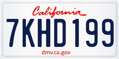 CA license plate 7KHD199