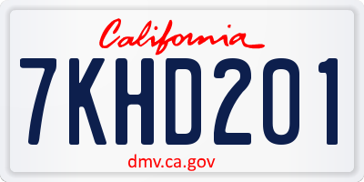 CA license plate 7KHD201