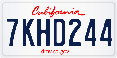 CA license plate 7KHD244