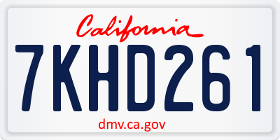 CA license plate 7KHD261