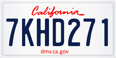 CA license plate 7KHD271