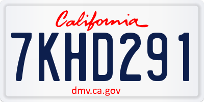 CA license plate 7KHD291