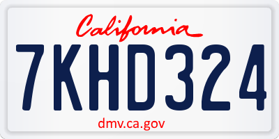 CA license plate 7KHD324
