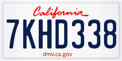 CA license plate 7KHD338