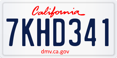 CA license plate 7KHD341