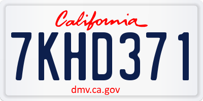 CA license plate 7KHD371