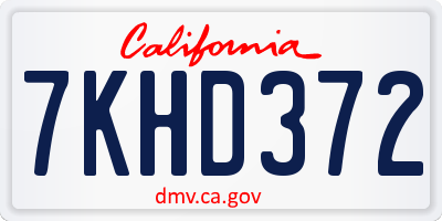 CA license plate 7KHD372