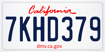 CA license plate 7KHD379
